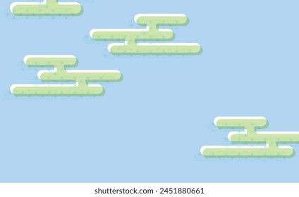 Cool color Japanese pattern background illustration material