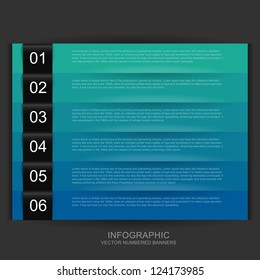 Cool color numbered banners info graphic vector design