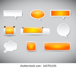 Cool color shiny plastic web buttons. Vector illustration.