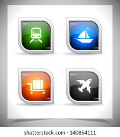 Cool color shiny web buttons. Vector illustration.