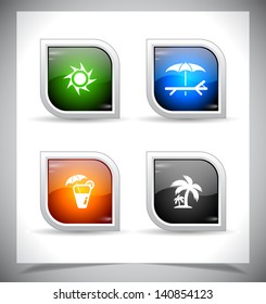 Cool color shiny web buttons. Vector illustration.