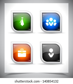 Cool color shiny web buttons. Vector illustration.