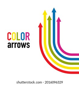 Cool Colored arrows on white background. Stock vector illustration