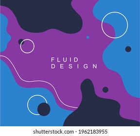 Cool colored fluid shaped background design.