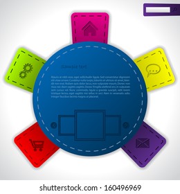 Cool colored website template design with textile look