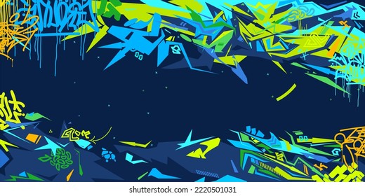Cool Colorful Abstract Urban Street Art Graffiti Style Vector Illustration Background Template