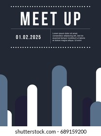 cool colorful background meet up card design collection