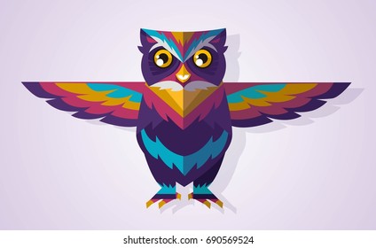 cool colorful cute owl