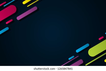 Cool colorful flat geometric on the top and bottom background vector