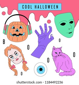 Cool and colorful halloween icons.