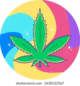 Cool colorful marijuana leaf vector