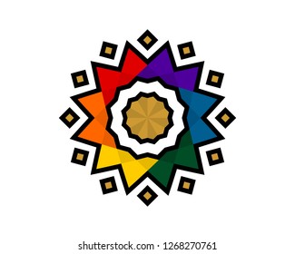 cool colorful ornament logo design