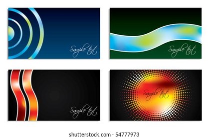 Cool colors business card set of four