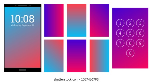 Cool Colors Gradient Screen Backgrounds Set Stock Vector (Royalty Free ...