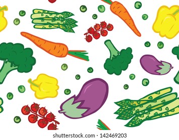 Cool Colourful Veggie Seamless Pattern