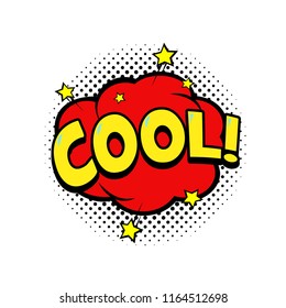Cool comic book speech bubble, sound effect. Superhero. Halftone effect. EPS 10