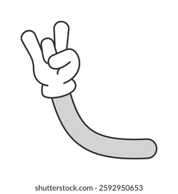 Cool comic hand rock-star gesture