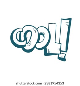 cool comic pop text emotional speech sound vector hand drawn doodle 