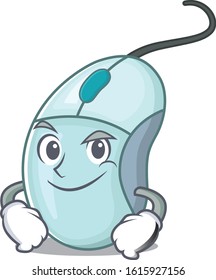 Cool computer mouse mascot character with Smirking face