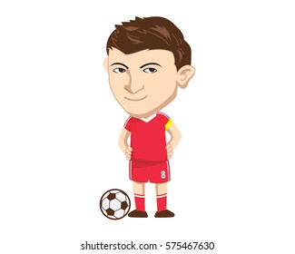 Cool Confidence Football Player In Action Character Pose - Friendly Pose Game Opening Pose