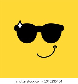 Cool, confident emoji vector illustration