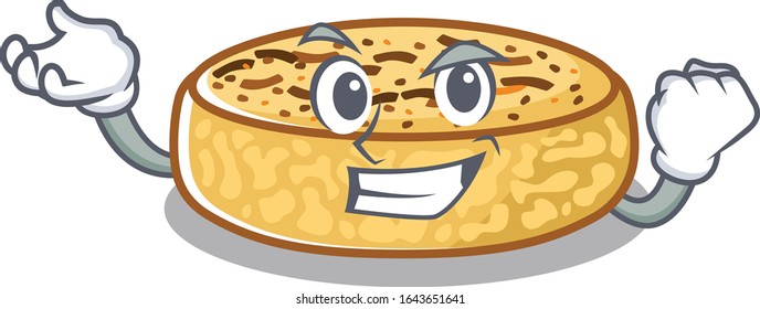cool confident Successful crumpets cartoon character style