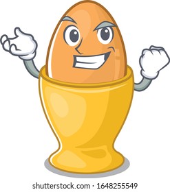 cool confident Successful egg cup cartoon character style