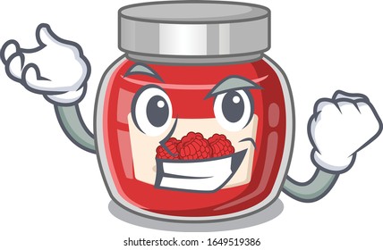 cool confident Successful raspberry jam cartoon character style