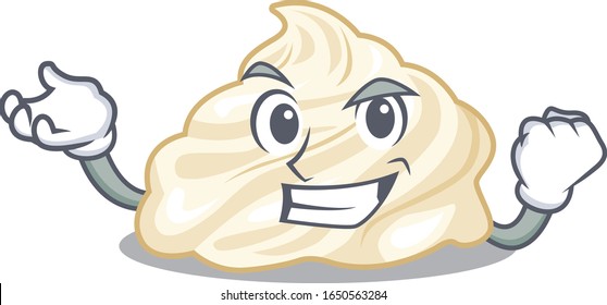 cool confident Successful whipped cream cartoon character style