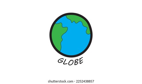 Cool and contemporary cartoon globe or earth ball logos and icons suitable for graphic design

