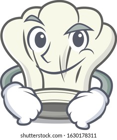 Cool cook hat mascot character with Smirking face