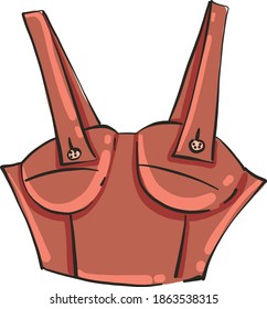 Cool corset, illustration, vector on white background.