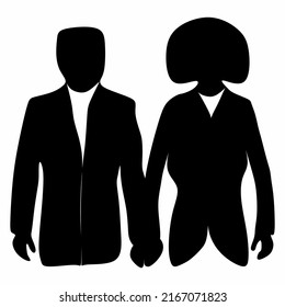 COOL COUPLE WEARING SUITS VECTOR