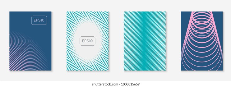 Cool cover template set. Minimal trendy vector with halftone gradients. Geometric cool cover template for flyer, poster, brochure and invitation. Minimalistic colorful shapes. Abstract illustration.