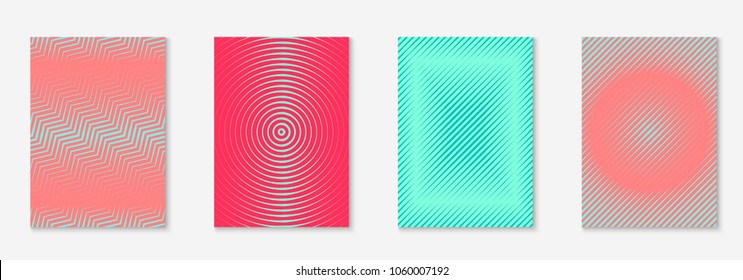 Cool cover template set. Minimal trendy vector with halftone gradients. Geometric cool cover template for flyer, poster, brochure and invitation. Minimalistic colorful shapes. Abstract illustration.
