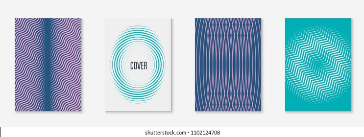 Cool cover template set. Minimal trendy vector with halftone gradients. Geometric cool cover template for flyer, poster, brochure and invitation. Minimalistic colorful shapes. Abstract illustration.