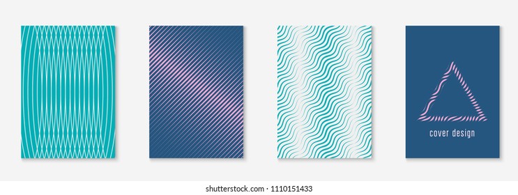 Cool cover template set. Minimal trendy vector with halftone gradients. Geometric cool cover template for flyer, poster, brochure and invitation. Minimalistic colorful shapes. Abstract illustration.