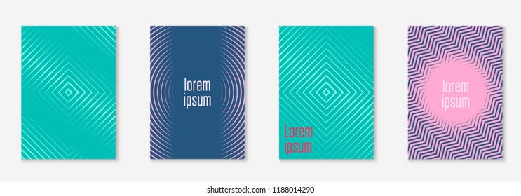 Cool cover template set. Minimal trendy vector with halftone gradients. Geometric cool cover template for flyer, poster, brochure and invitation. Minimalistic colorful shapes. Abstract illustration.