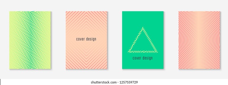 Cool cover template set. Minimal trendy vector with halftone gradients. Geometric cool cover template for flyer, poster, brochure and invitation. 