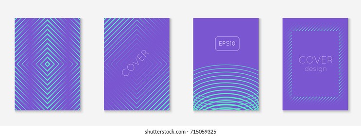 Cool cover template set. Minimal trendy vector with halftone gradients. Geometric cool cover template for flyer, poster, brochure and invitation. Minimalistic colorful shapes. Abstract illustration.