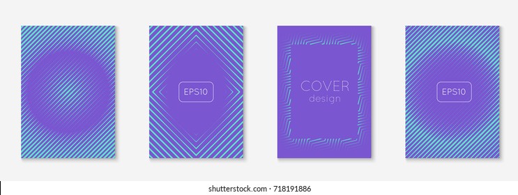 Cool cover template set. Minimal trendy vector with halftone gradients. Geometric cool cover template for flyer, poster, brochure and invitation. Minimalistic colorful shapes. Abstract illustration.