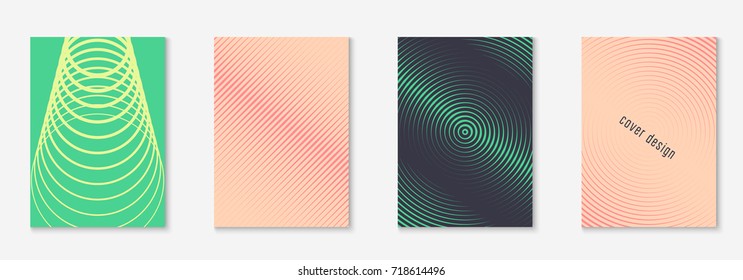Cool cover template set. Minimal trendy vector with halftone gradients. Geometric cool cover template for flyer, poster, brochure and invitation. Minimalistic colorful shapes. Abstract illustration.
