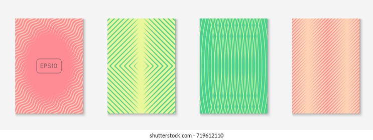 Cool cover template set. Minimal trendy vector with halftone gradients. Geometric cool cover template for flyer, poster, brochure and invitation. Minimalistic colorful shapes. Abstract illustration.