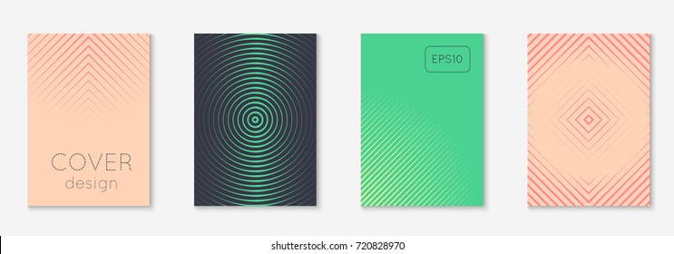 Cool cover template set. Minimal trendy vector with halftone gradients. Geometric cool cover template for flyer, poster, brochure and invitation. Minimalistic colorful shapes. Abstract illustration.