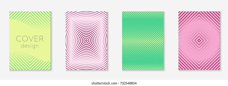 Cool cover template set. Minimal trendy vector with halftone gradients. Geometric cool cover template for flyer, poster, brochure and invitation. Minimalistic colorful shapes. Abstract illustration.