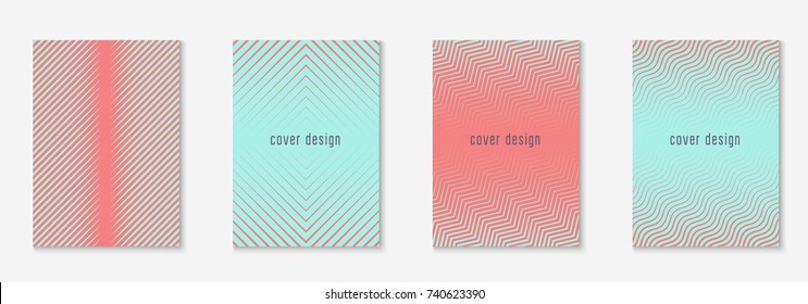 Cool cover template set. Minimal trendy vector  Geometric cool cover template for flyer, poster, brochure and invitation. Minimalistic colorful shapes. Abstract illustration.