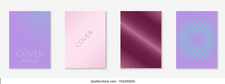 Cool cover template set. Minimal trendy vector with halftone gradients. Geometric cool cover template for flyer, poster, brochure and invitation. Minimalistic colorful shapes. Abstract illustration.