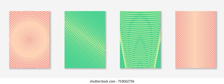 Cool cover template set. Minimal trendy vector with halftone gradients. Geometric cool cover template for flyer, poster, brochure and invitation. Minimalistic colorful shapes. Abstract illustration.