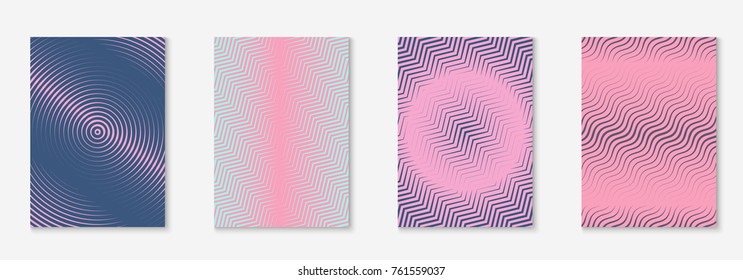 Cool cover template set. Minimal trendy vector with halftone gradients. Geometric cool cover template for flyer, poster, brochure and invitation. Minimalistic colorful shapes. Abstract illustration.