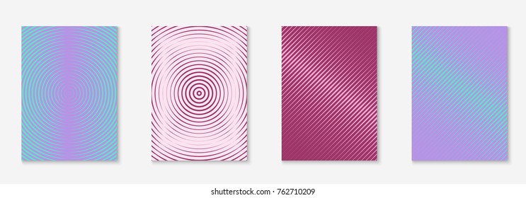 Cool cover template set. Minimal trendy vector with halftone gradients. Geometric cool cover template for flyer, poster, brochure and invitation. Minimalistic colorful shapes. Abstract illustration.